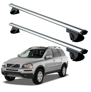 RACK P/ LONGARINAS ALPHA ALUMINIO 02 (1,16M) VOLVO XC90 2002 2003 2004 2005 2006 2007 2008 2009 2010 2011 - CINZA