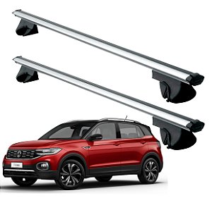RACK P/ LONGARINAS ALPHA ALUMINIO 02 (1,16M) VW T-CROSS 2019 2020 2021 2022 2023 2024 2025 - CINZA