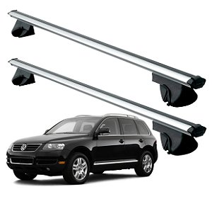 RACK P/ LONGARINAS ALPHA ALUMINIO 02 (1,16M) VW TOUAREG 2005 2006 2007 2008 2009 2010 2011 2012 2013 2014 - CINZA