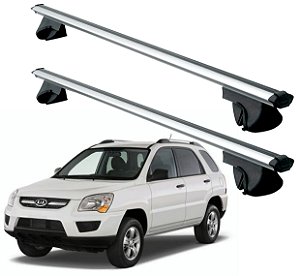 RACK P/ LONGARINAS ALPHA ALUMINIO 02 (1,16M) KIA SPORTAGE 1996 1997 1998 1999 2000 2001 2002 2003 2004 2005 2006 2007 2008 2009 2010 - CINZA