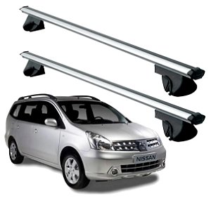 RACK P/ LONGARINAS ALPHA ALUMINIO 02 (1,16M) NISSAN GRAND LIVINA 2009 2010 2011 2012 - CINZA