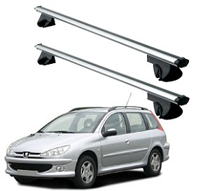 RACK P/ LONGARINAS ALPHA ALUMINIO 02 (1,16M) PEUGEOT 206 ESCAPADE 2006 2007 2008 - CINZA