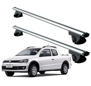 RACK P/ LONGARINAS ALPHA ALUMINIO 02 (1,16M) VW SAVEIRO 2010 2011 2012 2013 2014 2015 2016 2017 2018 2019 2020 2021 2022 2023 2024 2025 - CINZA