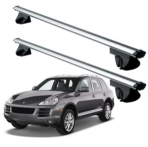 RACK P/ LONGARINAS ALPHA ALUMINIO 02 (1,16M) PORSCHE CAYENNE 2003 2004 2005 2006 2007 2008 2009 2010 2011 2012 2013 2014 2015 2016 - CINZA