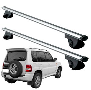 RACK P/ LONGARINAS ALPHA ALUMINIO 02 (1,16M) MITSUBISHI PAJERO IO 1999 2000 2001 2002 - CINZA