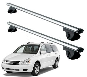 RACK P/ LONGARINAS ALPHA ALUMINIO 02 (1,16M) KIA CARNIVAL 1998 1999 2000 2001 2002 2003 2004 2005 2006 2007 2008 2009 2010 2011 2012 2013 - CINZA