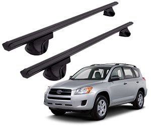 RACK P/ LONGARINAS ALPHA ALUMINIO 02 (1,16M) TOYOTA RAV 4 2000 2001 2002 2003 2004 2005 2006 2007 2008 2009 2010 2011 2012 2013 - PRETO