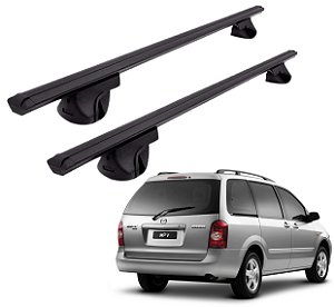 RACK P/ LONGARINAS ALPHA ALUMINIO 02 (1,16M) MAZDA MPV 1996 1997 1998 1999 2000 2001 2002 2003 - PRETO