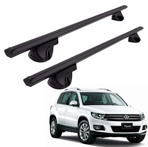 RACK P/ LONGARINAS ALPHA ALUMINIO 02 (1,16M) VW TIGUAN 2009 2010 2011 2012 2013 2014 2015 2016 2017 - PRETO