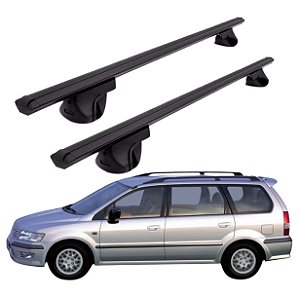 RACK P/ LONGARINAS ALPHA ALUMINIO 02 (1,16M) MITSUBISHI SPACE WAGON 1984 1985 1986 1987 1988 19891990 1991 1992 1993 1994 1995 1996 1997 1998 1999 2000 2001 2002 2003 2004 - PRETO