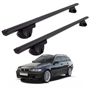 RACK P/ LONGARINAS ALPHA ALUMINIO 02 (1,16M) BMW SÉRIE 3 1996 1997 1998 1999 2000 2001 2002 2003 2004 2005 2006 2007 2008 - PRETO