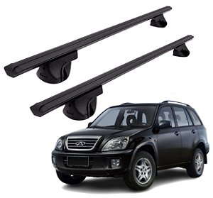 RACK P/ LONGARINAS ALPHA ALUMINIO 02 (1,16M) CHERY TIGGO 2010 2011 2012 2013 2014 2015 - PRETO