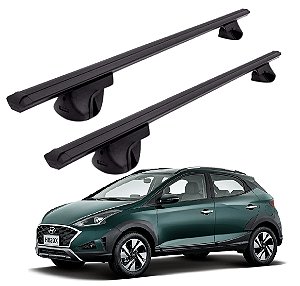 RACK P/ LONGARINAS ALPHA ALUMINIO 02 (1,16M) HYUNDAI HB20X 2013 2014 2015 2016 2017 2018 2019 - PRETO