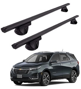 RACK P/ LONGARINAS ALPHA ALUMINIO 02 (1,16M) GM EQUINOX 2016 2017 2018 2019 2020 2021 2022 2023 - PRETO