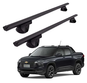 RACK P/ LONGARINAS ALPHA ALUMINIO 02 (1,16M) GM NOVA MONTANA 2023 2024 2025 - PRETO