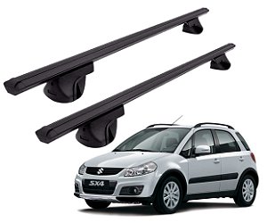 RACK P/ LONGARINAS ALPHA ALUMINIO 02 (1,16M) SUZUKI SX4 2006 2007 2008 2009 2010 2011 2012 2013 2014 - PRETO