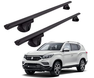 RACK P/ LONGARINAS ALPHA ALUMINIO 02 (1,16M) SSANGYONG REXTON 2002 2003 2004 2005 2006 2007 2008 2009 2010 2011 2012 2013 2014 2015 2016 2017 2018 - PRETO