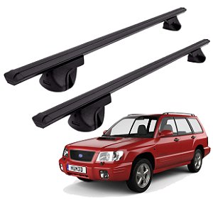 RACK P/ LONGARINAS ALPHA ALUMINIO 02 (1,16M) SUBARU FORESTER 1998 1999 2000 2001 - PRETO