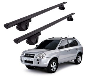 RACK P/ LONGARINAS ALPHA ALUMINIO 02 (1,16M) HYUNDAI TUCSON 2000 2001 2002 2003 2004 2005 2006 2007 2008 2009 2010 2011 2012 2013 2014 2015 2016 - PRETO