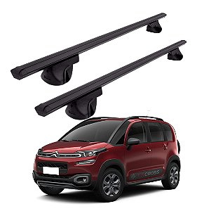 RACK P/ LONGARINAS ALPHA ALUMINIO 02 (1,16M) CITROEN AIRCROSS 2016 2017 2018 2019 - PRETO