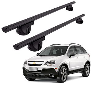 RACK P/ LONGARINAS ALPHA ALUMINIO 02 (1,16M) GM CAPTIVA 2008 2009 2010 2011 2012 2013 2014 2015 2016 2017 - PRETO