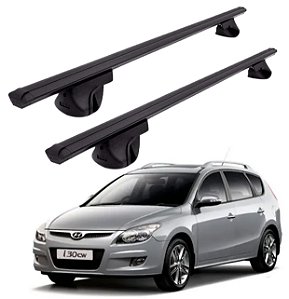RACK P/ LONGARINAS ALPHA ALUMINIO 02 (1,16M) HYUNDAI I30 WAGON 2011 2012 2013 - PRETO