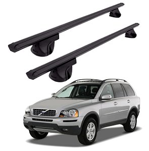 RACK P/ LONGARINAS ALPHA ALUMINIO 02 (1,16M) VOLVO XC90 2002 2003 2004 2005 2006 2007 2008 2009 2010 2011 - PRETO