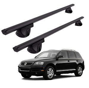 RACK P/ LONGARINAS ALPHA ALUMINIO 02 (1,16M) VW TOUAREG 2005 2006 2007 2008 2009 2010 2011 2012 2013 2014 - PRETO
