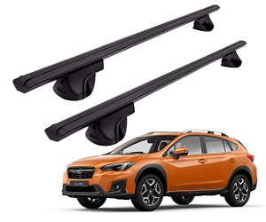 RACK P/ LONGARINAS ALPHA ALUMINIO 02 (1,16M) SUBARU XV 2012 2013 2014 2015 2016 2017 2018 2019 2020 - PRETO