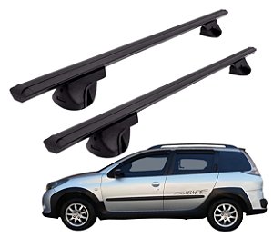 RACK P/ LONGARINAS ALPHA ALUMINIO 02 (1,16M) PEUGEOT 207 ESCAPADE 2009 2010 2011 2012 2013 - PRETO