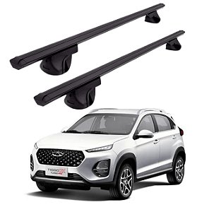 RACK P/ LONGARINAS ALPHA ALUMINIO 02 (1,16M) CHERY TIGGO 3X 2022 / 2023 - PRETO