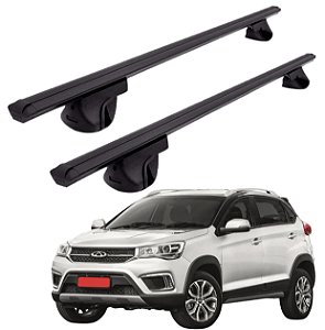 RACK P/ LONGARINAS ALPHA ALUMINIO 02 (1,16M) CHERY TIGGO 2 2019 / 2020 - PRETO