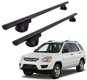 RACK P/ LONGARINAS ALPHA ALUMINIO 02 (1,16M) KIA SPORTAGE 1996 1997 1998 1999 2000 2001 2002 2003 2004 2005 2006 2007 2008 2009 2010 - PRETO