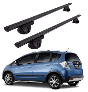 RACK P/ LONGARINAS ALPHA ALUMINIO 02 (1,16M) HONDA FIT TWIST 2013 / 2014 - PRETO
