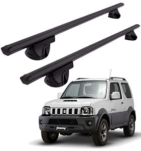 RACK P/ LONGARINAS ALPHA ALUMINIO 02 (1,16M) SUZUKI JIMNY 1998 1999 2000 2001 2002 2003 2004 2005 2006 2007 2008 2009 2010 2011 2012 2013 2014 2015 2016 2017 2018 2019 2020 2021 2022 - PRETO