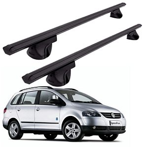 RACK P/ LONGARINAS ALPHA ALUMINIO 02 (1,16M) VW SPACE FOX WAGON 2006 2007 2008 2009 2010 2011 2012 2013 2014 2015 2016 2017 2018 2019 - PRETO