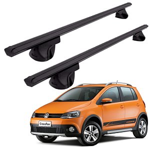 RACK P/ LONGARINAS ALPHA ALUMINIO 02 (1,16M) VW CROSSFOX 2010 2011 2012 2013 2014 2015 2016 2017 - PRETO