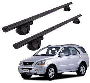 RACK P/ LONGARINAS ALPHA ALUMINIO 02 (1,16M) KIA SORENTO 2002 2003 2004 2005 2006 2007 2008 2009 - PRETO