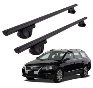 RACK P/ LONGARINAS ALPHA ALUMINIO 02 (1,16M) VW PASSAT VARIANT 1997 1998 1999 2000 2001 2002 2003 2004 2005 2006 2007 2008 2009 2010 2011 2012 2013 2014 - PRETO