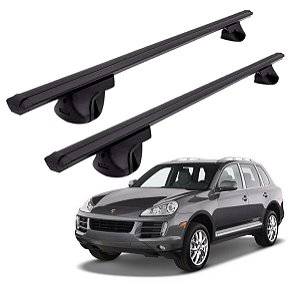 RACK P/ LONGARINAS ALPHA ALUMINIO 02 (1,16M) PORSCHE CAYENNE 2003 2004 2005 2006 2007 2008 2009 2010 2011 2012 2013 2014 2015 2016 - PRETO