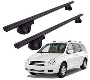 RACK P/ LONGARINAS ALPHA ALUMINIO 02 (1,16M) KIA CARNIVAL 1998 1999 2000 2001 2002 2003 2004 2005 2006 2007 2008 2009 2010 2011 2012 2013 - PRETO