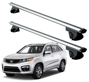 RACK P/ LONGARINAS ALPHA ALUMÍNIO 03 (1,26M) KIA SORENTO 2010 2011 2012 2013 2014 - CINZA