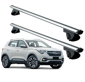 RACK P/ LONGARINAS ALPHA ALUMÍNIO 03 (1,26M) CHERY TIGGO 5X 2019 2020 2021 2022 2023 2024 2025 - CINZA