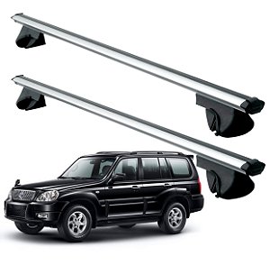 RACK P/ LONGARINAS ALPHA ALUMÍNIO 03 (1,26M) HYUNDAI TERRACAN 2001 2002 2003 2004 2005 2006 2007 - CINZA