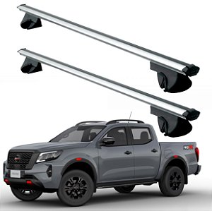 RACK P/ LONGARINAS ALPHA ALUMÍNIO 03 (1,26M) NISSAN FRONTIER 2017 2018 2019 2020 2021 2022 2023 - CINZA