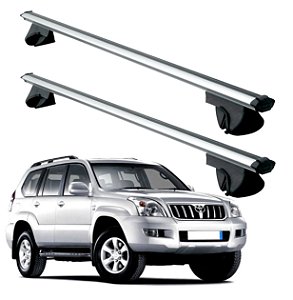 RACK P/ LONGARINAS ALPHA ALUMÍNIO 03 (1,26M) TOYOTA LAND CRUISER PRADO 2003 2004 2005 2006 2007 2008 2009 - CINZA
