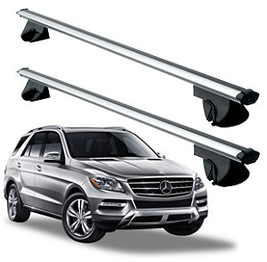 RACK P/ LONGARINAS ALPHA ALUMÍNIO 03 (1,26M) MERCEDES BENZ ML 230 1998 1999 2000 2001 2002 2003 2004 - CINZA