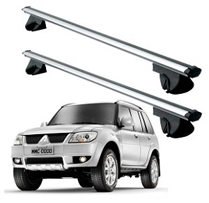 RACK P/ LONGARINAS ALPHA ALUMÍNIO 03 (1,26M) MITSUBISHI PAJERO TR4 2006 2007 2008 20009 2010 2011 2012 2013 2014 2015 - CINZA