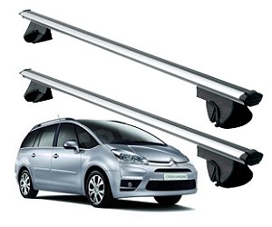 RACK P/ LONGARINAS ALPHA ALUMÍNIO 03 (1,26M) CITROEN C4 GRAND PICASSO 2007 2008 2009 2010 2011 2012 2013 2014 - CINZA