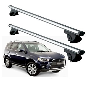 RACK P/ LONGARINAS ALPHA ALUMÍNIO 03 (1,26M) MITSUBISHI OUTLANDER 2003 2004 2005 2006 2007 2008 2009 2010 2011 2012 2013 - CINZA